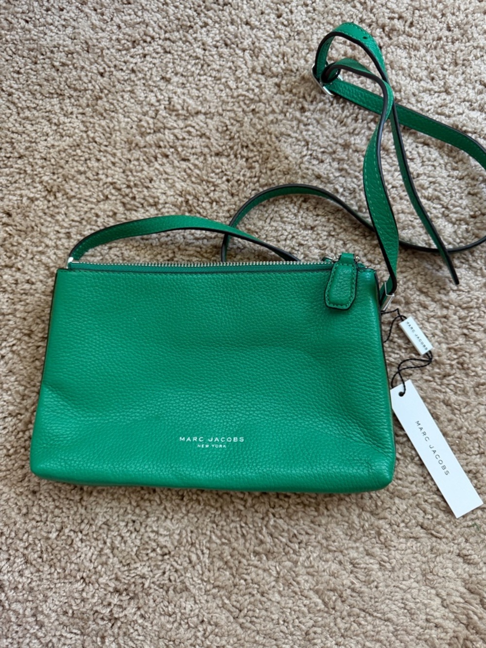 Marc Jacobs Green Pebbled Leather Crossbody